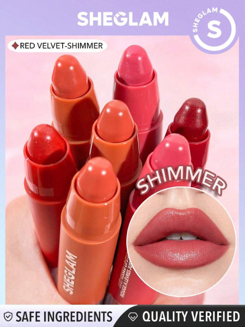 Shein Sheglam - Just Kissed Lipstick Crayon-shortcake Creamy-matte Smooth Lipstick High Pigment Red Velvet