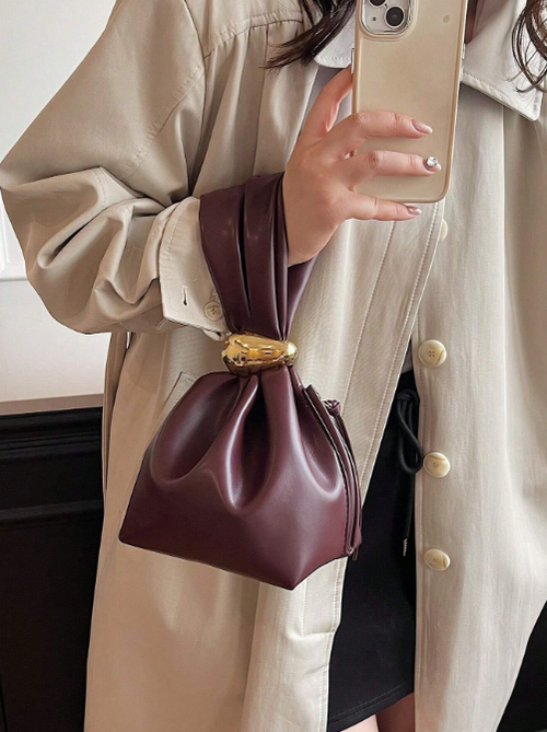 Shein - Classic Atmosphere Autumn And Winter New Fashionable High-grade Texture Pleated Cloud Bag