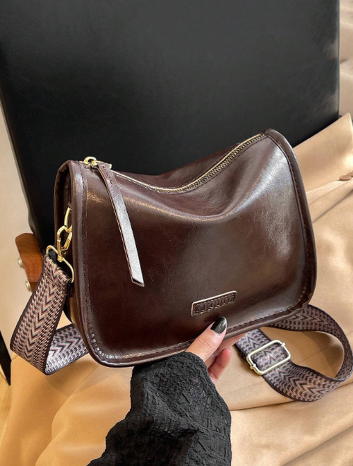 Shein - Stylish Retro Cross-body Bag Soft Leather Women's Commuter Pillow Bag