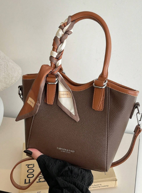 Shein - Coffee Brown Hand-held Vegetable Basket Bag