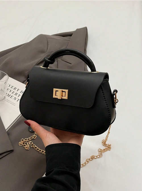 Shein - 2024 New High-end Fashion Women Small Square Handbag, Trendy Chain Strap Shoulder Crossbody Bag