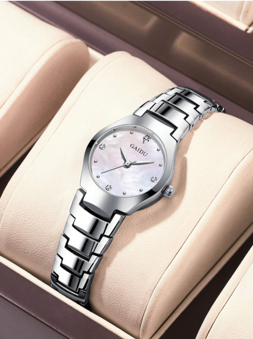 Shein - Gaidu 1pc Women's Fashion Minimalist Ultrathin Small Stainless Steel Watch