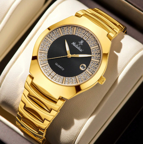 Shein - Yalalusi Deluxe Diamonds Vintage Men's Quartz Watch