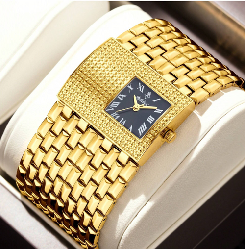 Shein - Yalalusi Luxury Men's Watch Square Pointer Quartz Watch Rome Fashion Casual Watch