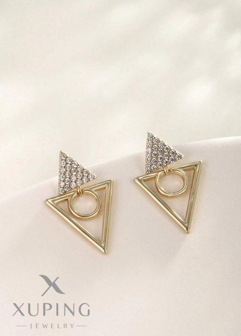Shein - 1 Pair Xuping Geometric Design Minimalist Earrings