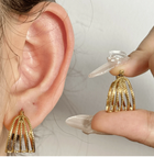 Shein - Geometric C-shaped Retro Multi-layer Hollow Earrings