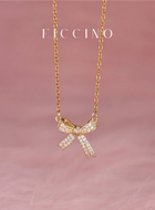 Shein - Ficcino Bowknot Cubic Zirconia Pendant Necklace