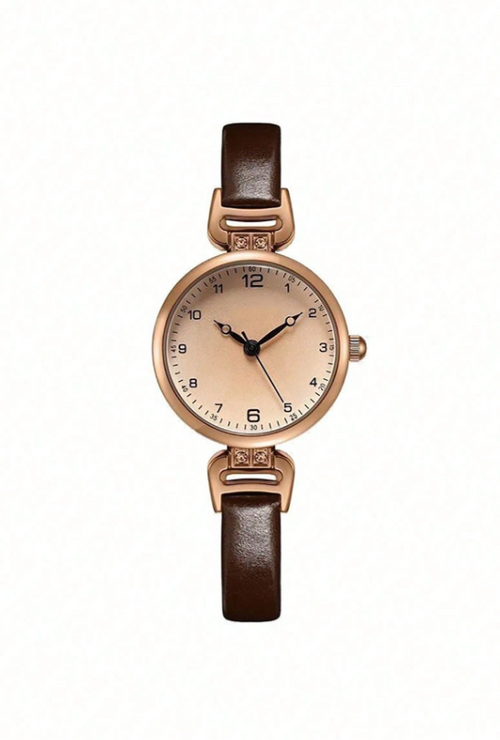 Shein - New Minimalist Vintage Style Quartz Watch For Women