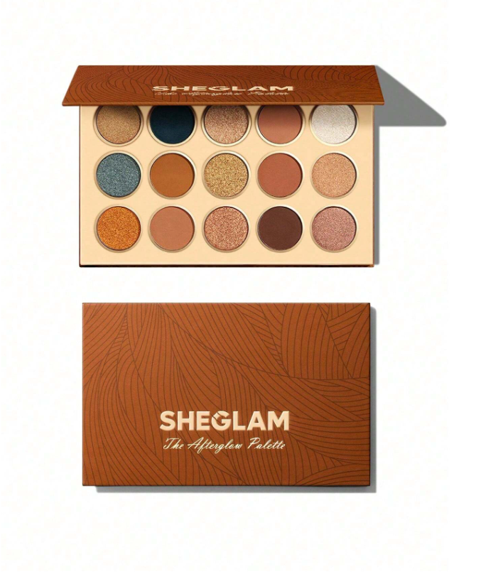Shein Sheglam - Afterglow Palette 15-color Matte Gilding Shimmer Eyeshadow Palette