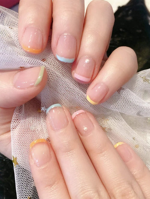 Shein- 24pcs Contrast Trim False Nail