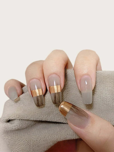 Shein- 24pcs Fake Nail & 1sheet Tape