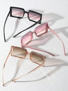 Shein - 3pcs Pink Square Sunglasses Shades