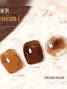 Shein - 3pcs/8ml Autumn Manicure Suit Yellow And Brown Gel Nail Polish Soak Off Glitter Gel Polish