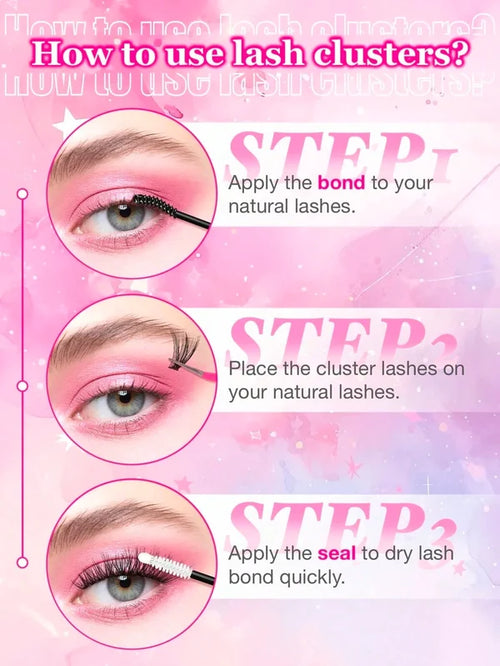 Shein - 730PCS Individual Lash Clusters D Curl 9-18mm Bottom Lashes Spike Fairy Style 80D-120D Mixed DIY Lash Extension Kit