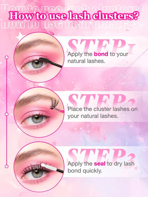 Shein - 740PCS Individual Lash Clusters High Capacity D Curl 9-16mm 30D-50D Mixed DIY Eyelash Extension Kit