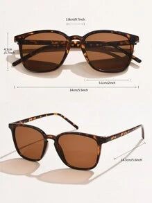 Shein - Boho 1pc Plastic Women's Fashionable Square Sunglasses
