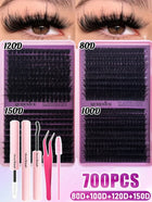 Shein - D Curl Individual Lash Clusters 80D 100D 120D 150D Mixed 8-16mm DIY Lash Extensions