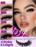 Shein - D Curl Individual Lash Clusters 80D 100D 120D 150D Mixed 8-16mm DIY Lash Extensions