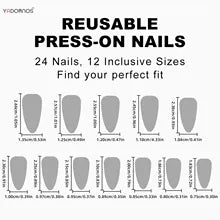 Shein - Elevate Your Style with 24pcs Long Almond Khaki French Leaf Pattern Fake Nail & 1sheet Tape & 1pc Nail File