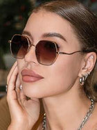 Shein - Metal Frame Sunglasses Elegant