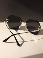 Shein - Pearl Decor Rimless Fashion Glasses