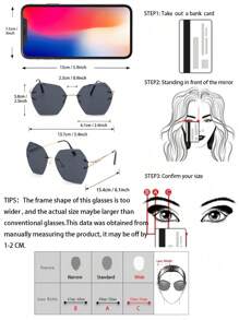 Shein - Pearl Decor Rimless Fashion Glasses