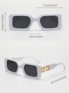Shein - Retro Square Plastic Unisex Sunglasses, Fashionable Classic Style