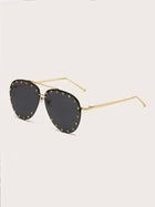 Shein - Studded Decor Aviator Fashion Glasses