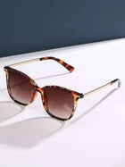 Shein - Tortoiseshell Frame Fashion Glasses Boho Sunglasses