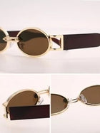 Shein - Trendy Oval Frame Fashion Glasses Fit For Outdoor, Vacation Vintage Shades