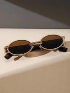 Shein - Trendy Oval Frame Fashion Glasses Fit For Outdoor, Vacation Vintage Shades