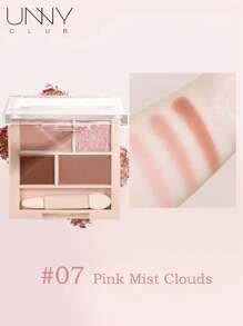 Shein - club UNNY CLUB 4 Color Matte Silky Powder Eyeshadow Palette - 07 Pink Mist Clouds