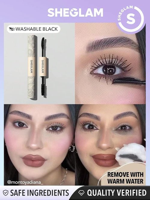 Shein Sheglam - 2 In 1 Black Volume and Length Washable Mascara Long Lasting