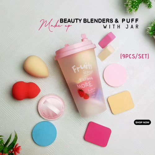 Miss Beauty New 9 In1 Glass Makeup Sponges Every Design Cosmetic Powder Blender Facial Puff-set