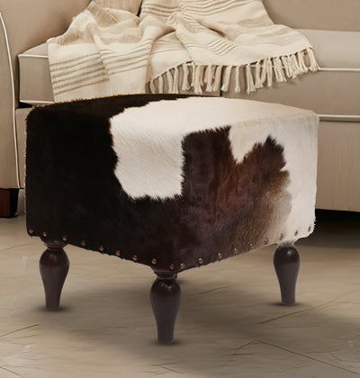Natural Cowhide Ottoman Stool