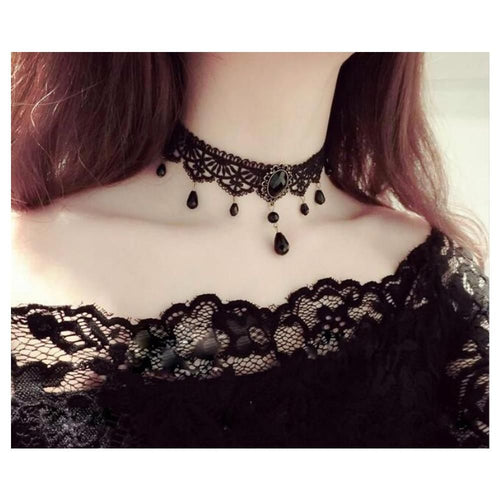 Dama Rusa- Black Polyester Irresistible Choker Necklace For Women- Tm-cn-07