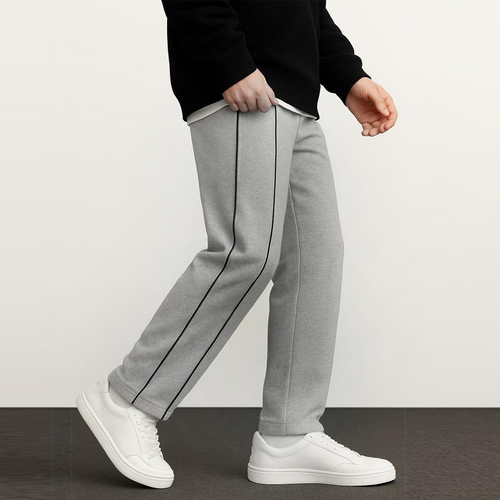 Vybe - Side Stripe Wide Leg Trouser - Grey