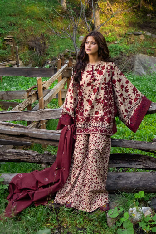 Sapphire- 3 Piece - Embroidered Khaddar Suit
