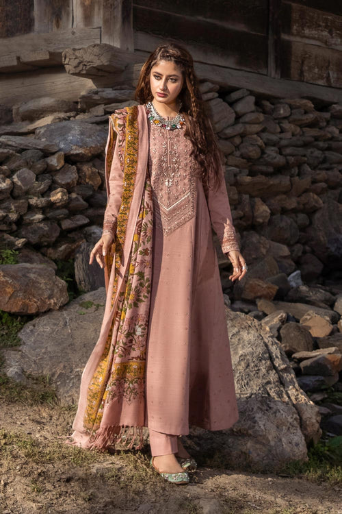 Sapphire- 3 Piece - Embroidered Khaddar Suit
