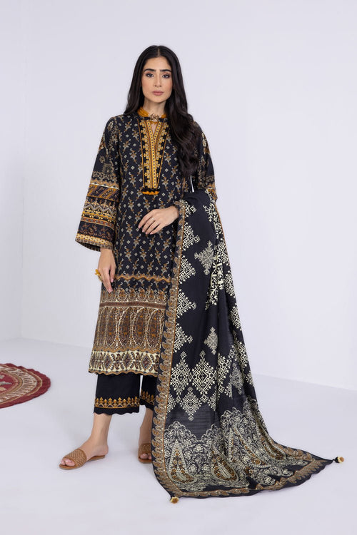 Sapphire- 3 Piece - Embroidered Khaddar Suit