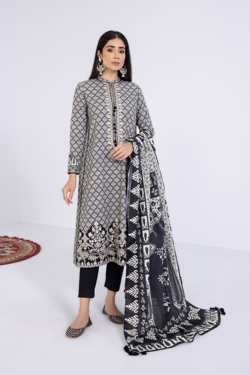 Sapphire- 3 Piece - Embroidered Khaddar Suit