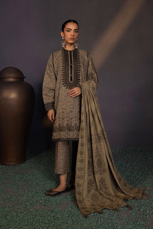 Sapphire- 3 Piece - Embroidered Khaddar Suit