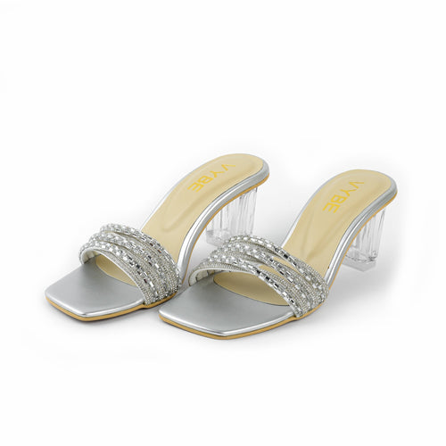 Vybe - Night Out Summer Heels - Silver