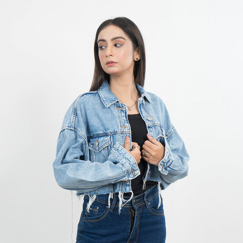 Vybe - Basics - Blue Short Style Denim Jacket