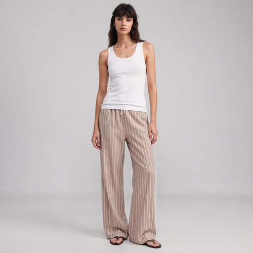 Vybe - The Everyday Trouser - Latte Stripe