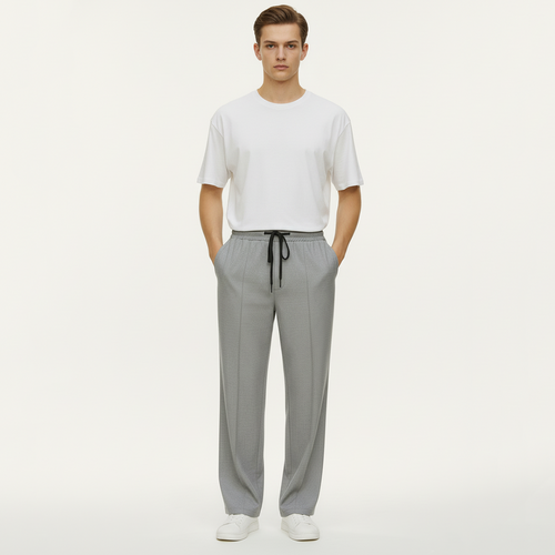 Vybe - Tailored Easy Pleated Trouser - Grey