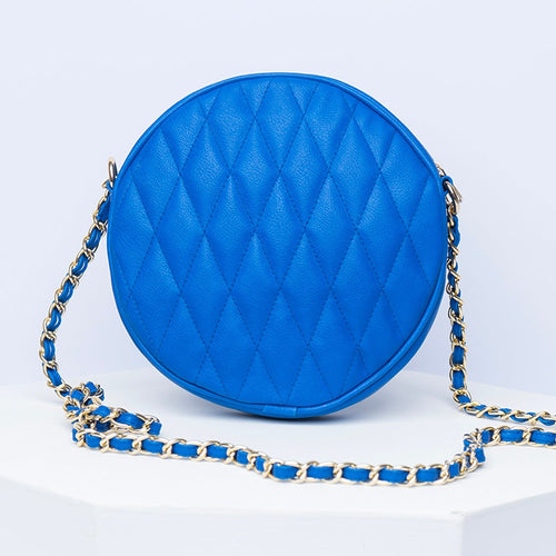Vybe - Round Quilted Bag - Royal Blue