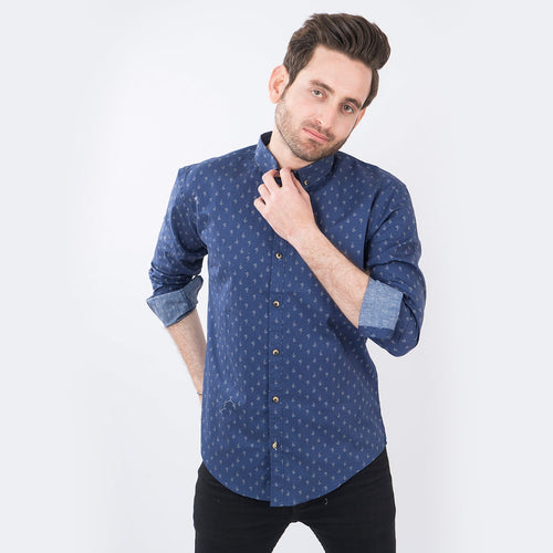 Vybe - Blue Patterned Shirt