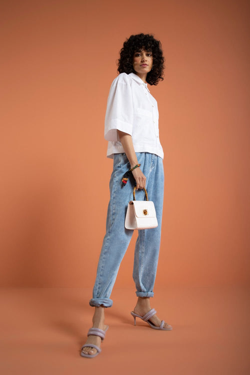 Sapphire - White Boxy Shirt