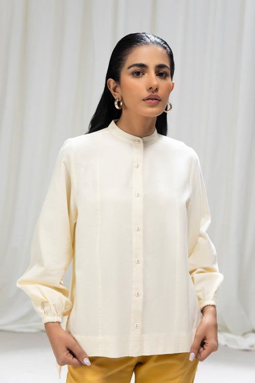 Sapphire- Textured Button Through Shirt